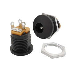 10Pcs (5Pair) 12V 3A 5.5x2.1mm DC Power Male Plugs Connector DC Power Socket Female Jack Screw Nut Panel Mount Adapter 5.5*2.1mm