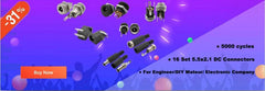 10Pcs (5Pair) 12V 3A 5.5x2.1mm DC Power Male Plugs Connector DC Power Socket Female Jack Screw Nut Panel Mount Adapter 5.5*2.1mm