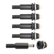 10Pcs (5Pair) 12V 3A 5.5x2.1mm DC Power Male Plugs Connector DC Power Socket Female Jack Screw Nut Panel Mount Adapter 5.5*2.1mm
