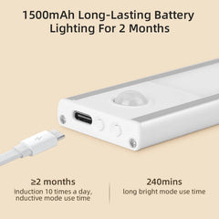 Motion Sensor Cabinet Lights Dimmable LED Night Light Wireless USB Rechargeable Led Tube Light for Wardrobe 3Colors Night Lamp