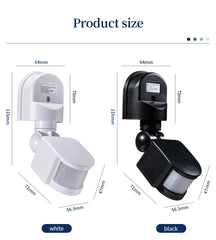 Motion Sensor 220V 110V 12V Automatic Infrared PIR Movement Detector 180° Rotating Outdoor Light Switch Human Presence Sensor