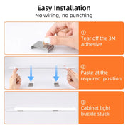 Motion Sensor LED Cabinet Lamp Wireless Dimmable LED Night Light Rechargeable Lamp for Kitchen Wardrobe Aisle Closet Tube Light