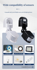 Motion Sensor 220V 110V 12V Automatic Infrared PIR Movement Detector 180° Rotating Outdoor Light Switch Human Presence Sensor