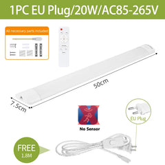 Motion Sensor LED Cabinet Lamp Wireless Dimmable LED Night Light Rechargeable Lamp for Kitchen Wardrobe Aisle Closet Tube Light