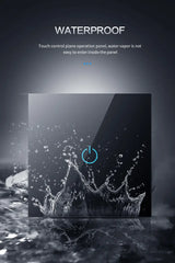 Waterproof BONDA™ Smart WiFi Touch Switch with touch control panel, resistant to water vapor, sleek design.