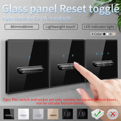 LumiTouch™ Glass Panel Smart Wall Switch & USB Socket