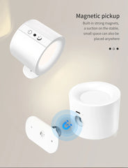 LED Wall Sconces Light Touch Control Double Head Wall Lamp 360 Rotatable 3Colors Wall Lights Wireless Night Lights For Bedroom