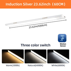 Motion Sensor LED Cabinet Lamp Wireless Dimmable LED Night Light Rechargeable Lamp for Kitchen Wardrobe Aisle Closet Tube Light