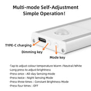 Motion Sensor LED Cabinet Lamp Wireless Dimmable LED Night Light Rechargeable Lamp for Kitchen Wardrobe Aisle Closet Tube Light