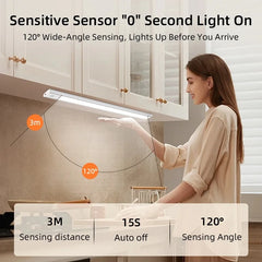 Motion Sensor LED Cabinet Lamp Wireless Dimmable LED Night Light Rechargeable Lamp for Kitchen Wardrobe Aisle Closet Tube Light