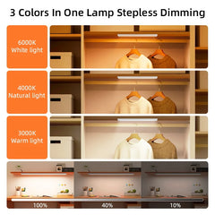 Motion Sensor LED Cabinet Lamp Wireless Dimmable LED Night Light Rechargeable Lamp for Kitchen Wardrobe Aisle Closet Tube Light