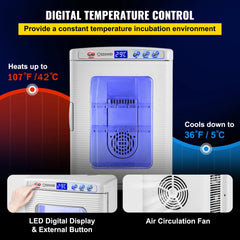 SucceBuy 25L Reptile Incubator Scientific Lab Automatic Incubator Egg Breeding Hatchery Work for Thermostats Snakes and Turtles