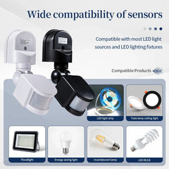 Motion Sensor 220V 110V 12V Automatic Infrared PIR Movement Detector 180° Rotating Outdoor Light Switch Human Presence Sensor