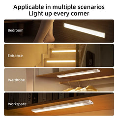 Motion Sensor LED Cabinet Lamp Wireless Dimmable LED Night Light Rechargeable Lamp for Kitchen Wardrobe Aisle Closet Tube Light