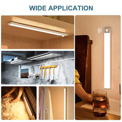 Motion Sensor Cabinet Lights Dimmable LED Night Light Wireless USB Rechargeable Led Tube Light for Wardrobe 3Colors Night Lamp